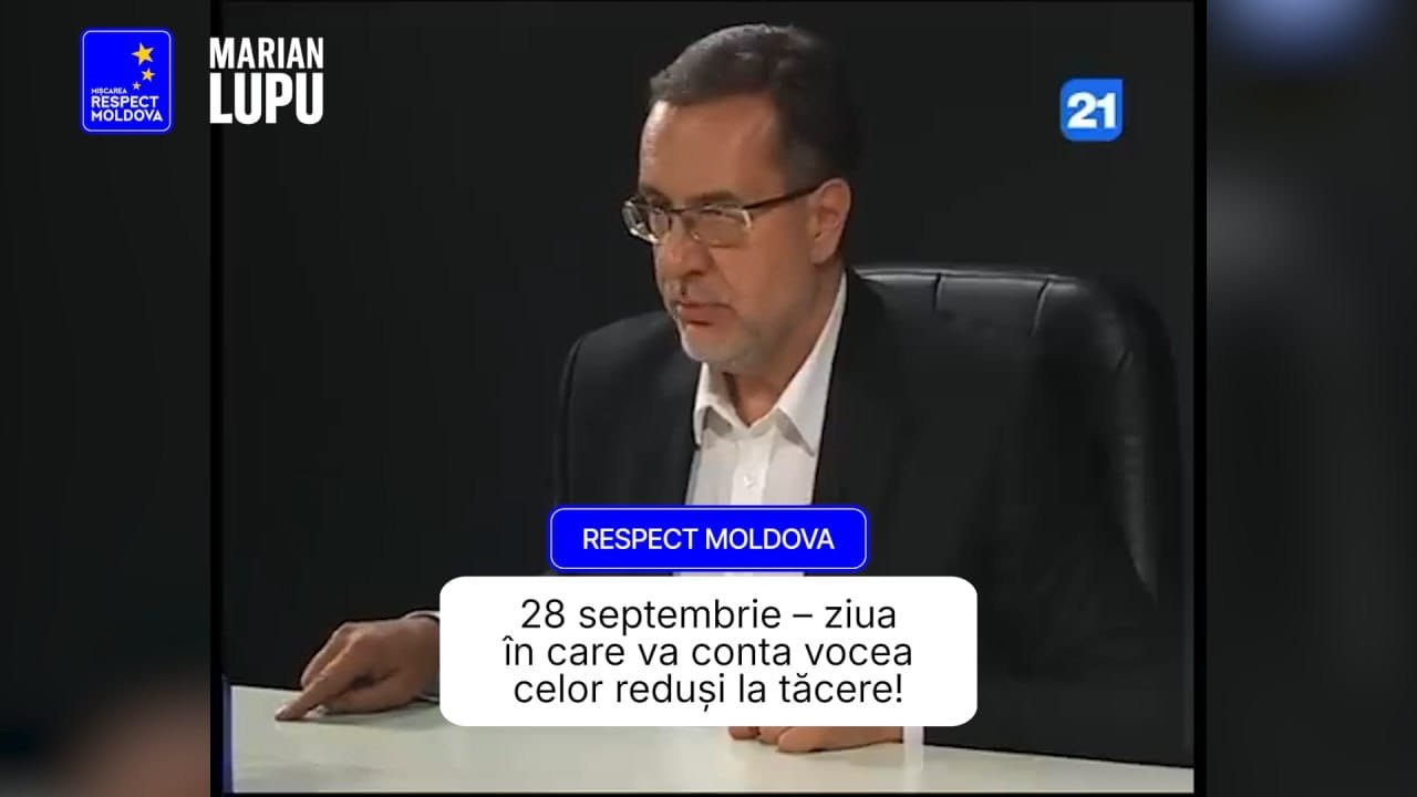 Președintele „Respect Moldova”, Marian Lupu: 28 septembrie, ziua în care va conta vocea celor reduși la tăcere!