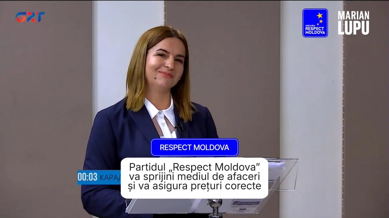 Partidul „Respect Moldova” va susține antreprenorii și cetățenii, prin crearea unui mediu concurențial și predictibil pentru investitori, precum și prin reglementarea prețurilor la produsele de primă necesitate. Declarația a fost făcută de reprezentantul formațiunii, Liudmila Karadag, în cadrul dezbaterii electorale organizate de postul de televiziune GRT.

„În acest sens, Partidul „Respect Moldova” propune introducerea unor vacanțe fiscale pentru companiile din toate sectoarele economiei, atât pentru întreprinderile mari, cât și pentru cele mici și mijlocii. Aceasta ar permite tinerilor antreprenori să beneficieze de facilități fiscale timp de trei ani”, a subliniat Karadag.

Totodată, reprezentantul Partidului „Respect Moldova” a menționat despre angajamentul formațiunii de a reduce TVA la 8% pentru produsele agroalimentare de primă necesitate și de a reglementa prețurile lor, pentru a evita diferențele nejustificate între diverse regiuni ale țării.

„Prețurile din Moldova nu sunt reglementate deloc. Vedem diferențe pentru aceleași produse din supermarketurile din Chișinău și cele din UTA Găgăuzia, iar nimeni nu poate explica cum se stabilesc acestea. Noi vom schimba acest lucru”, a precizat Karadag.

„Partidul „Respect Moldova” se angajează să implementeze politici economice transparente și echitabile, menite să protejeze atât cetățenii, cât și mediul de afaceri, creând astfel o Moldovă prosperă și respectată!”, a concluzionat reprezentantul formațiunii.